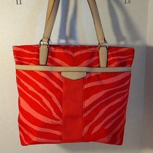 Coach Signature Stripe Zebra Print Bag